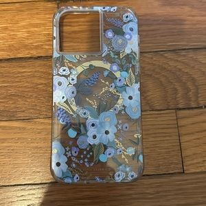 iPhone 14 Pro Max blue floral case